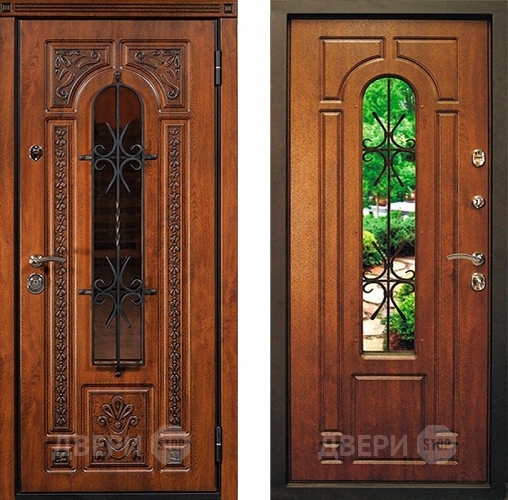 Входная металлическая Дверь Юркас Лацио с ковкой и стеклом в Черноголовке