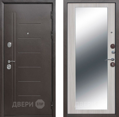 Входная металлическая Дверь Цитадель Троя с зеркалом Лиственница в Черноголовке