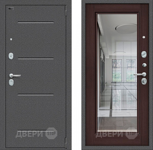 Дверь Bravo Porta S-2 104/П61 с зеркалом венге в Черноголовке