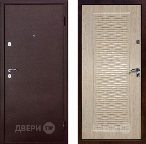 Входная металлическая Дверь СТОП Волна Беленый дуб в Черноголовке