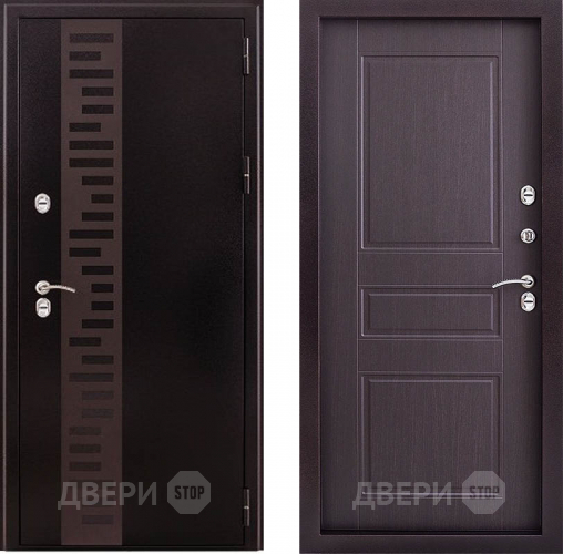 Дверь Заводская Урал с декором Термо Венге (с терморазрывом) в Черноголовке