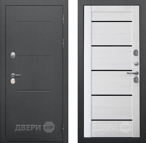 Дверь Цитадель Isoterma Серебро/Астана милки (черная лакобель) в Черноголовке