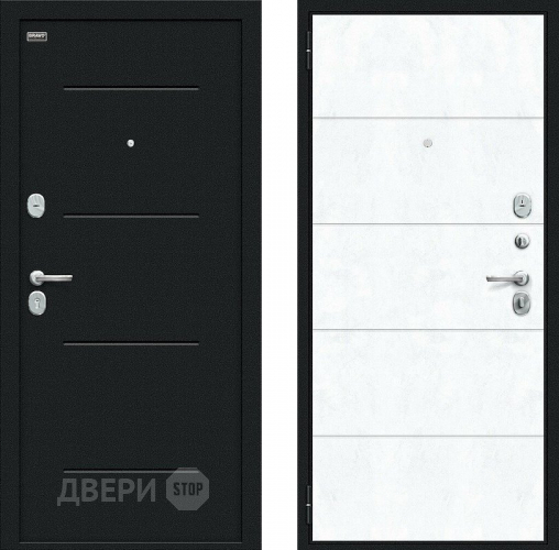 Дверь внутреннего открывания Bravo Граффити-1 Инсайд Букле черное/Snow Art в Черноголовке