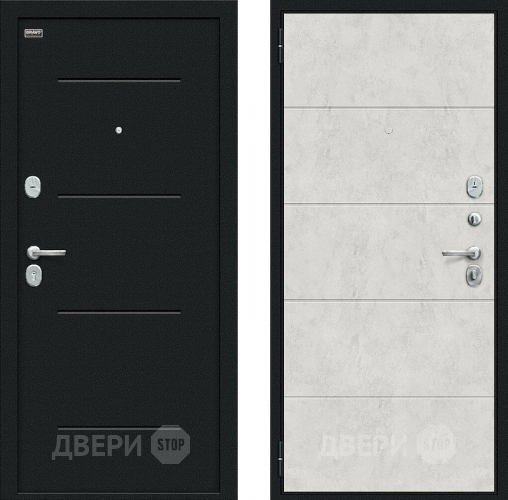 Входная металлическая Дверь внутреннего открывания Bravo Граффити-1 Инсайд Букле черное/Look Art в Черноголовке