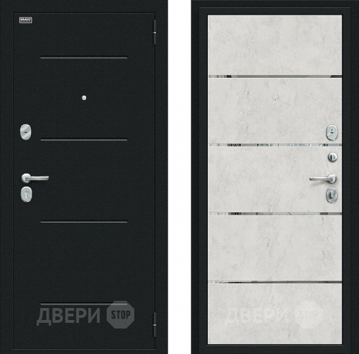 Входная металлическая Дверь Bravo Лайн Букле черное/Look Art в Черноголовке