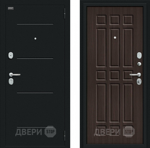 Входная металлическая Дверь Bravo Мило Букле черное/Wenge Veralinga в Черноголовке