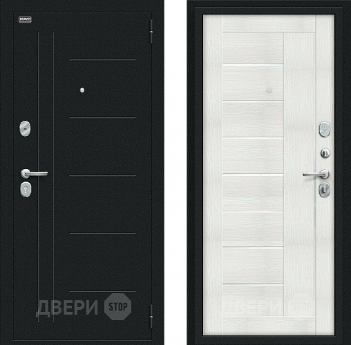 Входная металлическая Дверь Bravo Проф Букле черное/Bianco Veralinga в Черноголовке