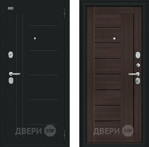 Входная металлическая Дверь Bravo Проф Букле черное/Wenge Veralinga в Черноголовке