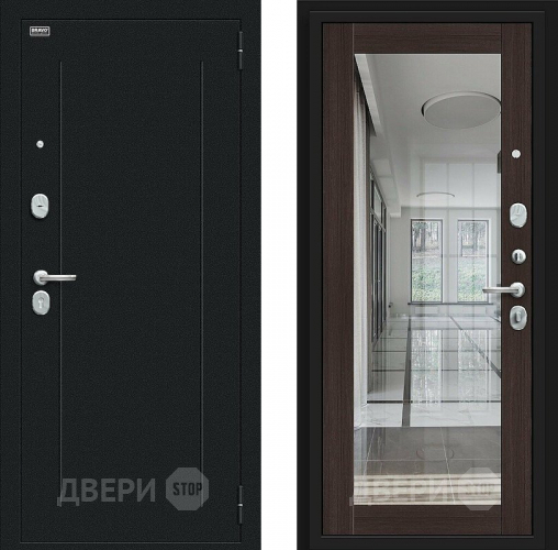 Входная металлическая Дверь Bravo Флэш Букле черное/Wenge Veralinga в Черноголовке