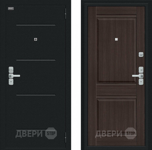 Входная металлическая Дверь Bravo Нео Букле черное/Wenge Veralinga в Черноголовке