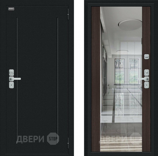 Входная металлическая Дверь Bravo Глори Букле черное/Wenge Veralinga в Черноголовке