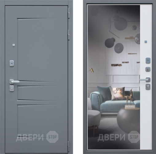 Входная металлическая Дверь Йошкар Челси с зеркалом в Черноголовке