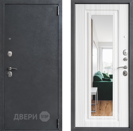 Входная металлическая Дверь Дверной Континент ДК-70 Зеркало Лиственница в Черноголовке