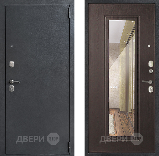 Входная металлическая Дверь Дверной Континент ДК-70 Зеркало Эко Венге в Черноголовке