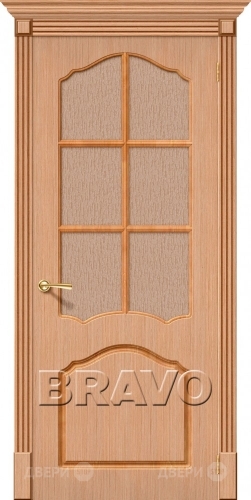 Межкомнатная дверь со стеклом Каролина (Дуб) в Черноголовке