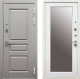 Входная металлическая Дверь Ратибор Лондон 3К с зеркалом Грей софт/Белый софт в Черноголовке