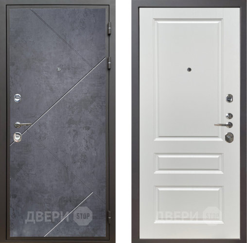 Входная металлическая Дверь Шелтер (SHELTER) Комфорт Бетон урбан индиго 1 Белый ясень в Черноголовке
