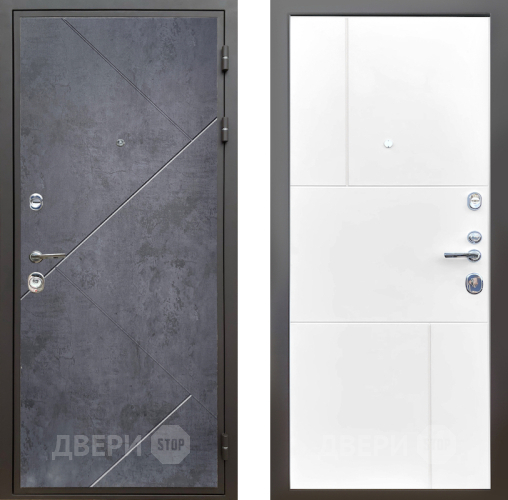 Входная металлическая Дверь Шелтер (SHELTER) Комфорт Бетон урбан индиго 8 Белый матовый в Черноголовке