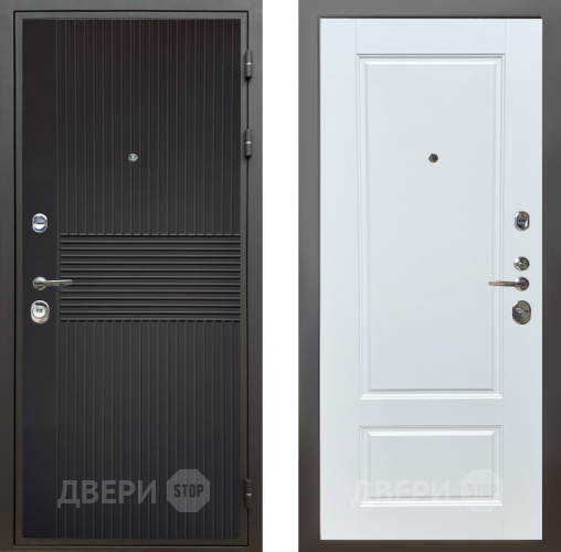 Входная металлическая Дверь Шелтер (SHELTER) Комфорт Черная шагрень 4 Белый матовый в Черноголовке