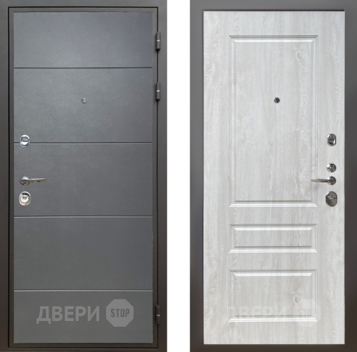 Входная металлическая Дверь Шелтер (SHELTER) Комфорт Лофт графит 2 Сосна белая в Черноголовке