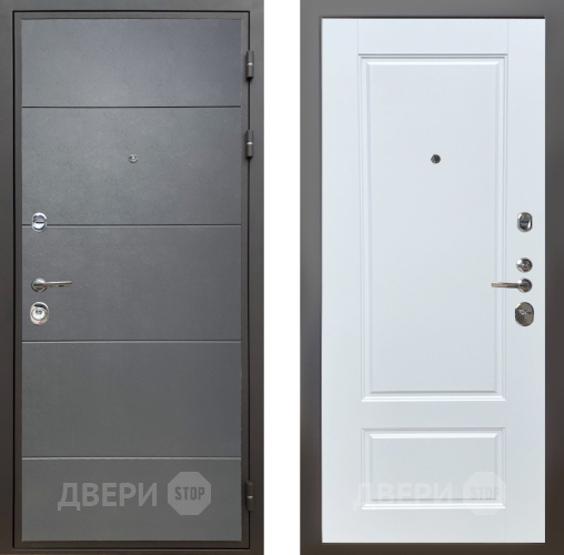 Входная металлическая Дверь Шелтер (SHELTER) Комфорт Лофт графит 4 Белый матовый в Черноголовке