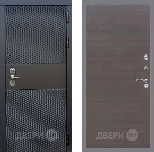 Входная металлическая Дверь Стоп БЛЭК CISA Гладкая венге поперечный в Черноголовке