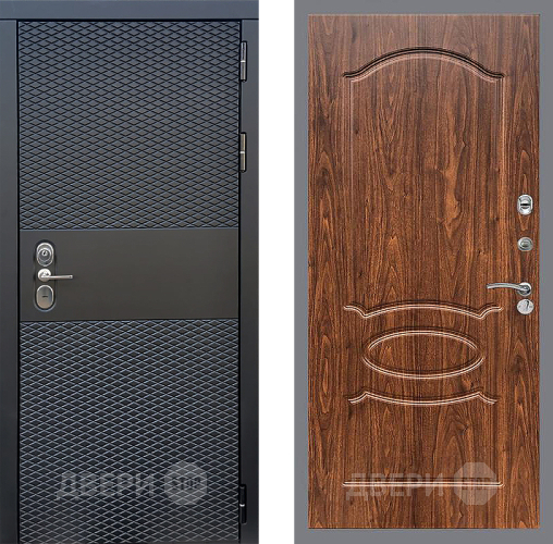Входная металлическая Дверь Стоп БЛЭК CISA ФЛ-128 орех тисненый в Черноголовке