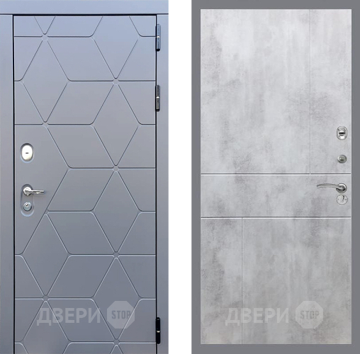 Входная металлическая Дверь Стоп КОСМО ФЛ-290 Бетон светлый в Черноголовке