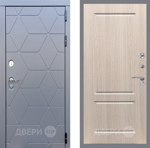 Входная металлическая Дверь Стоп КОСМО ФЛ-117 Беленый дуб в Черноголовке