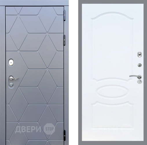 Входная металлическая Дверь Стоп КОСМО ФЛ-128 Белый ясень в Черноголовке