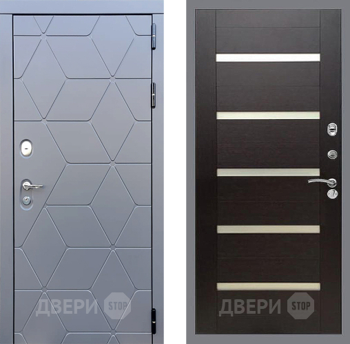 Входная металлическая Дверь Стоп КОСМО СБ-14 венге поперечный в Черноголовке