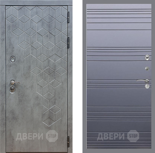 Входная металлическая Дверь Стоп БЕТОН Лайн Силк титан в Черноголовке