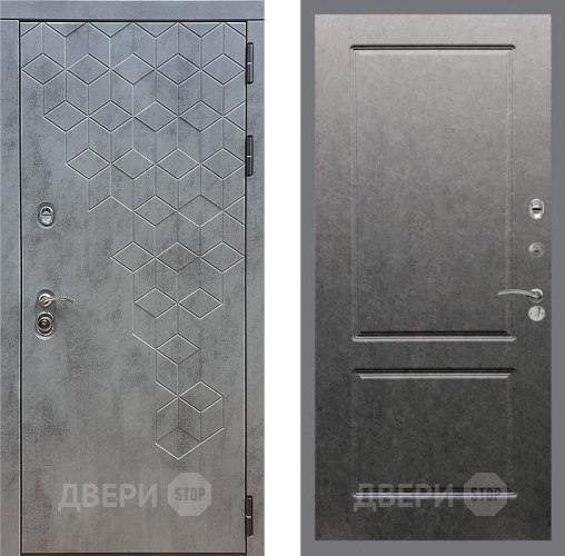 Дверь Стоп БЕТОН ФЛ-117 Штукатурка графит в Черноголовке