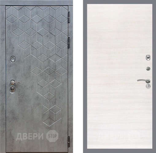 Входная металлическая Дверь Стоп БЕТОН Гладкая Акация светлая в Черноголовке