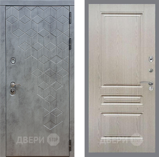 Входная металлическая Дверь Стоп БЕТОН ФЛ-243 Беленый дуб в Черноголовке