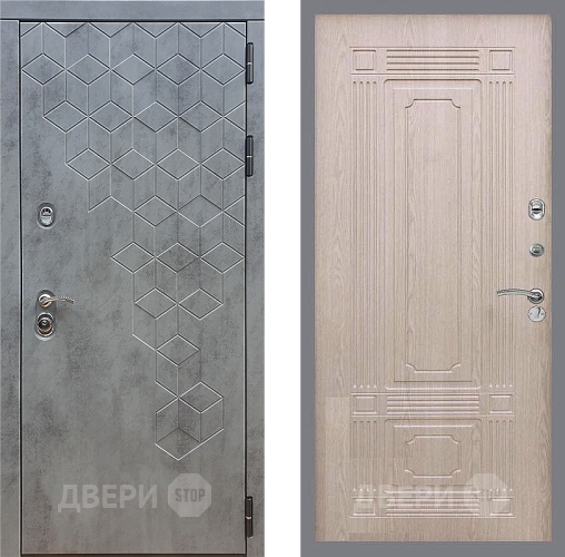 Входная металлическая Дверь Стоп БЕТОН ФЛ-2 Беленый дуб в Черноголовке