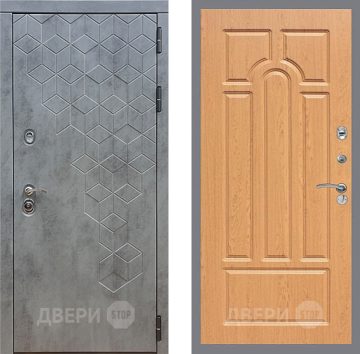 Входная металлическая Дверь Стоп БЕТОН ФЛ-58 Дуб в Черноголовке