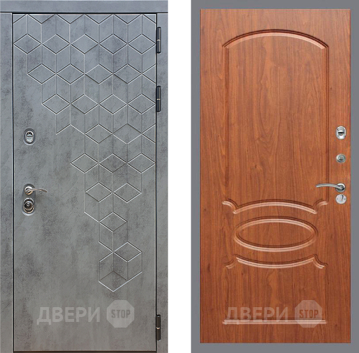 Входная металлическая Дверь Стоп БЕТОН ФЛ-128 Береза мореная в Черноголовке