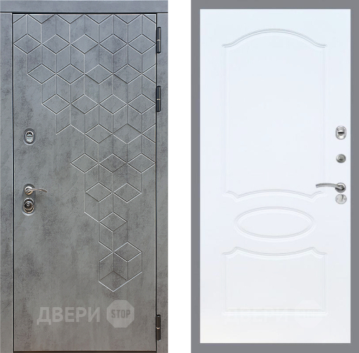 Входная металлическая Дверь Стоп БЕТОН ФЛ-128 Белый ясень в Черноголовке