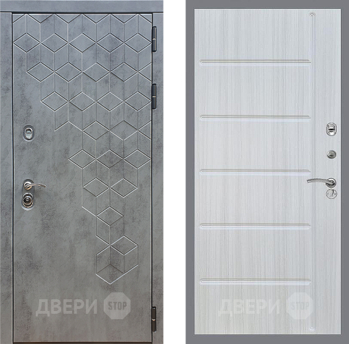 Входная металлическая Дверь Стоп БЕТОН ФЛ-102 Сандал белый в Черноголовке