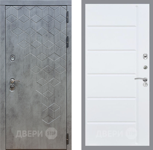 Входная металлическая Дверь Стоп БЕТОН ФЛ-102 Белый ясень в Черноголовке