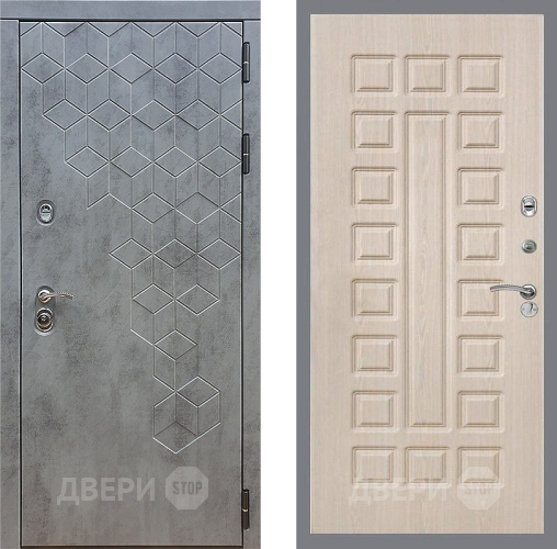 Входная металлическая Дверь Стоп БЕТОН ФЛ-183 Беленый дуб в Черноголовке