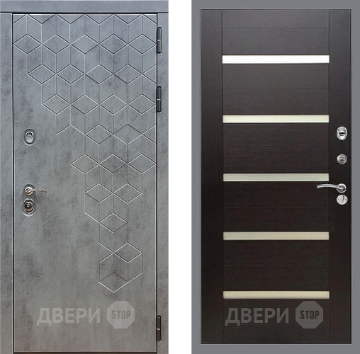 Входная металлическая Дверь Стоп БЕТОН СБ-14 венге поперечный в Черноголовке