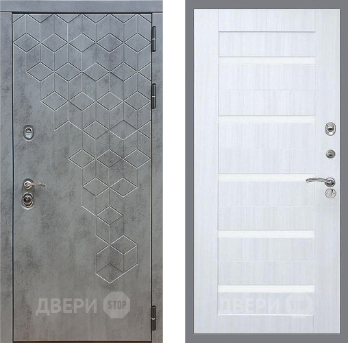 Входная металлическая Дверь Стоп БЕТОН СБ-14 Сандал белый в Черноголовке