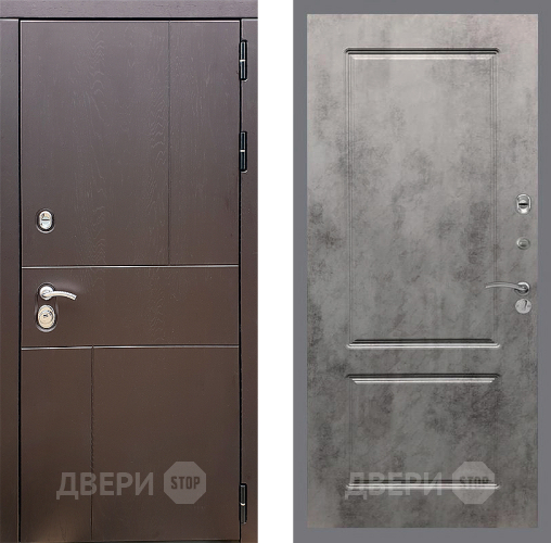 Входная металлическая Дверь Стоп УРБАН ФЛ-117 Бетон темный в Черноголовке