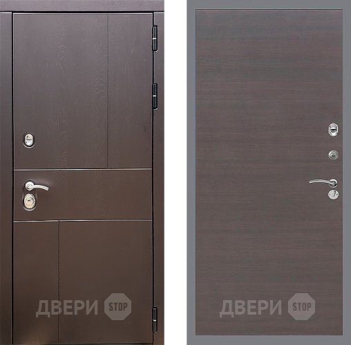 Входная металлическая Дверь Стоп УРБАН Гладкая венге поперечный в Черноголовке