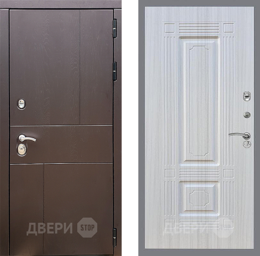 Входная металлическая Дверь Стоп УРБАН ФЛ-2 Сандал белый в Черноголовке
