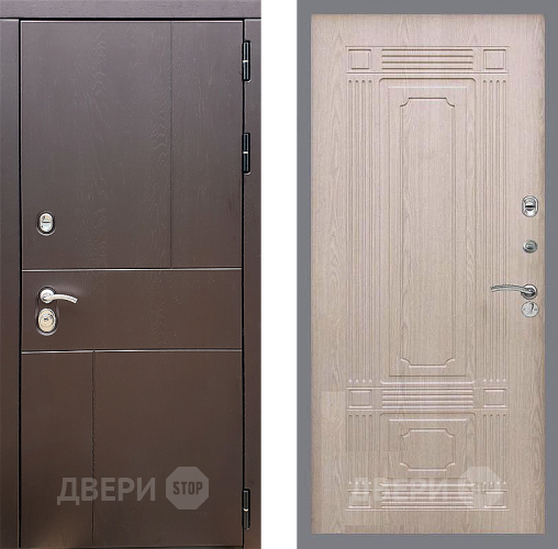 Входная металлическая Дверь Стоп УРБАН ФЛ-2 Беленый дуб в Черноголовке