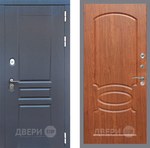 Входная металлическая Дверь Стоп ПЛАТИНУМ ФЛ-128 Береза мореная в Черноголовке