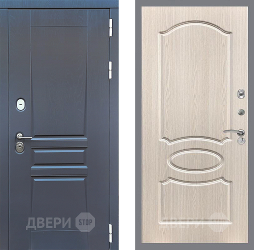 Входная металлическая Дверь Стоп ПЛАТИНУМ ФЛ-128 Беленый дуб в Черноголовке